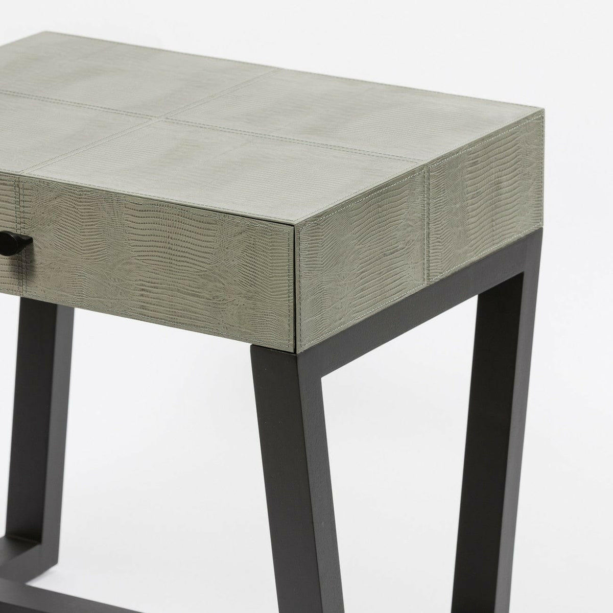 Slim Jim Side Table Lizard Leather 60cm.