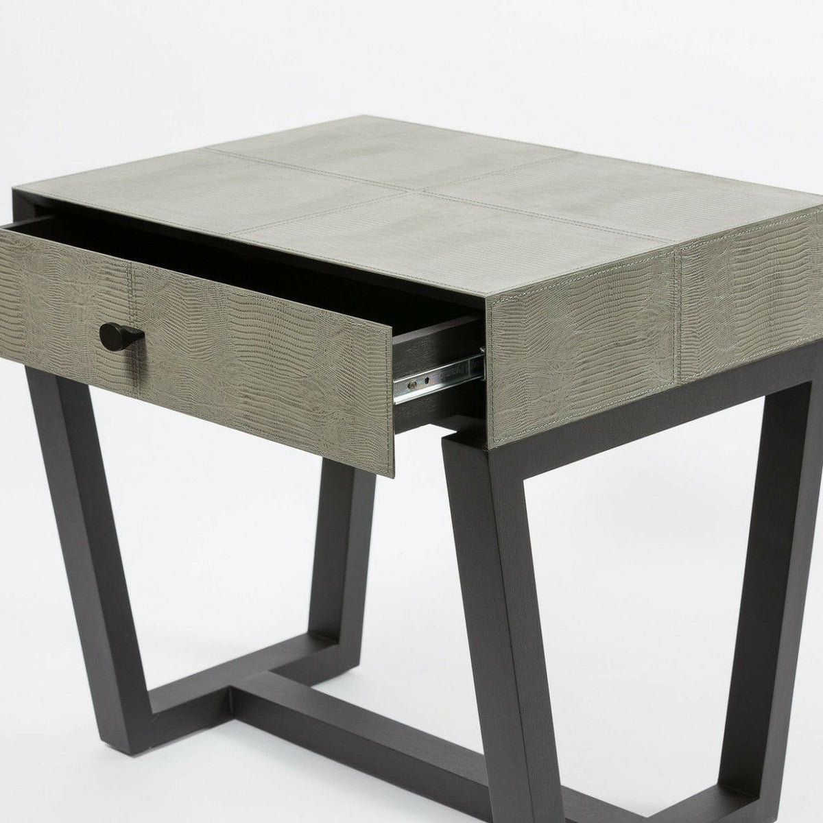 Slim Jim Side Table Lizard Leather 60cm.
