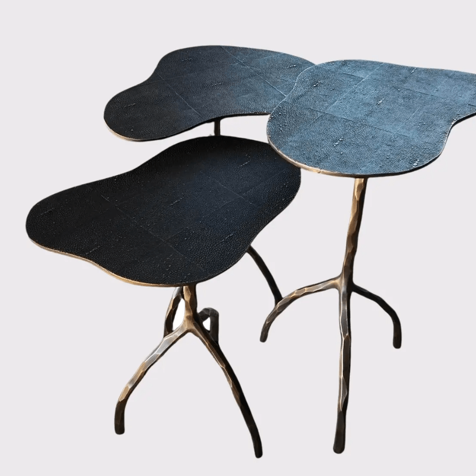Trio Tables Bronze Shagreen Dorato.
