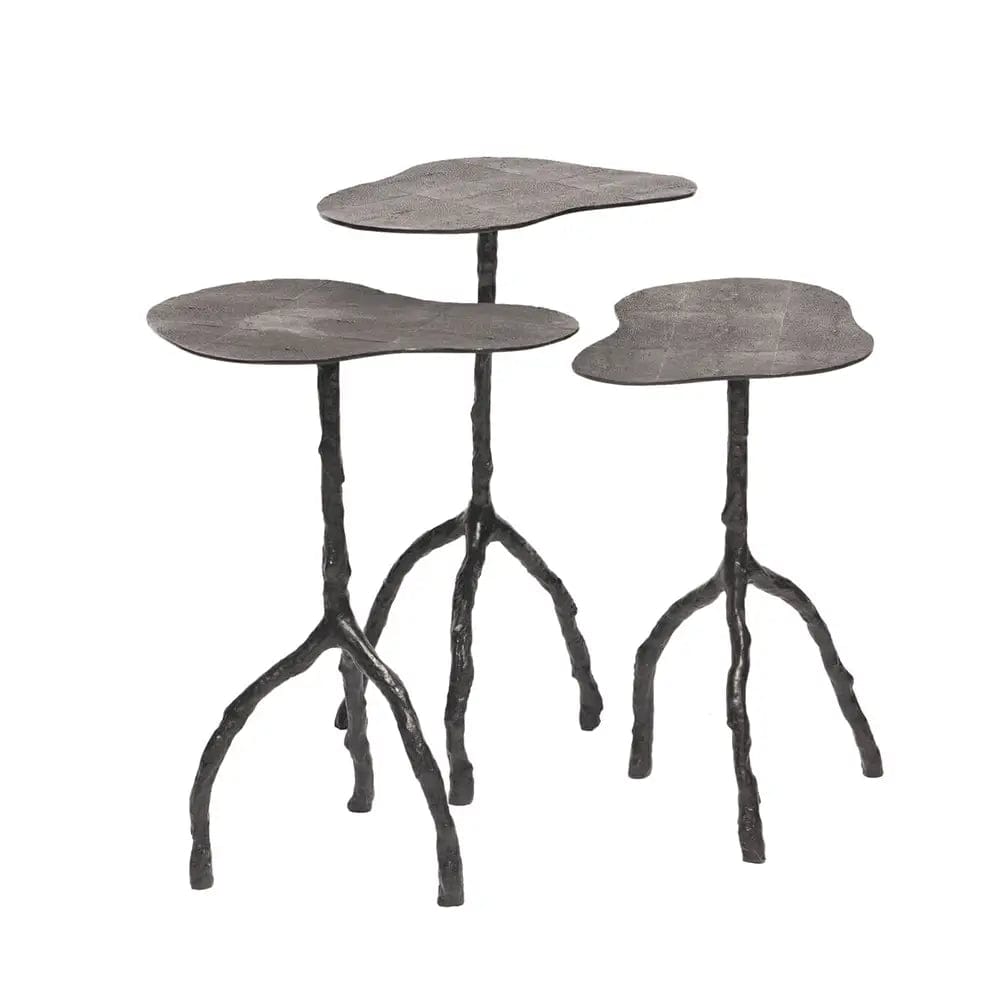 Trio Tables Bronze Shagreen Nera.