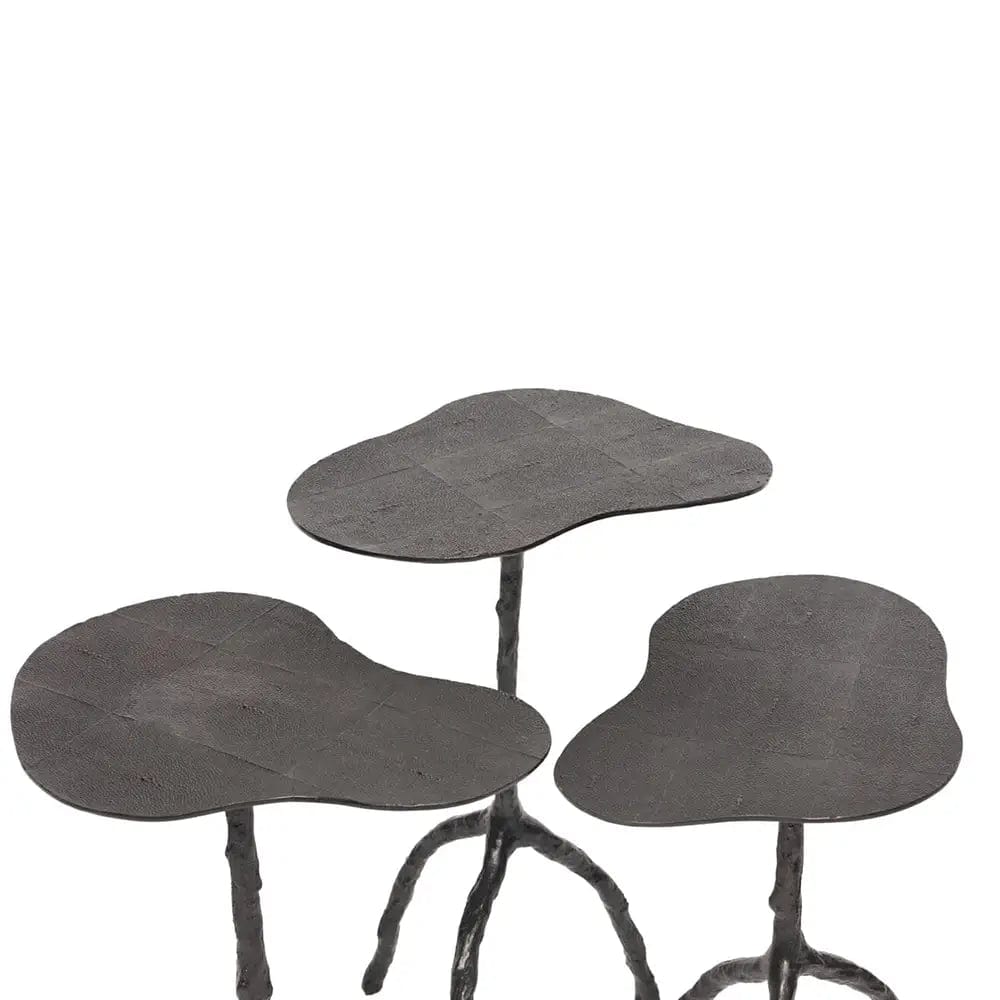 Trio Tables Bronze Shagreen Nera.