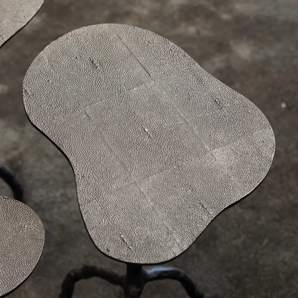 Trio Tables Bronze Shagreen Nera.