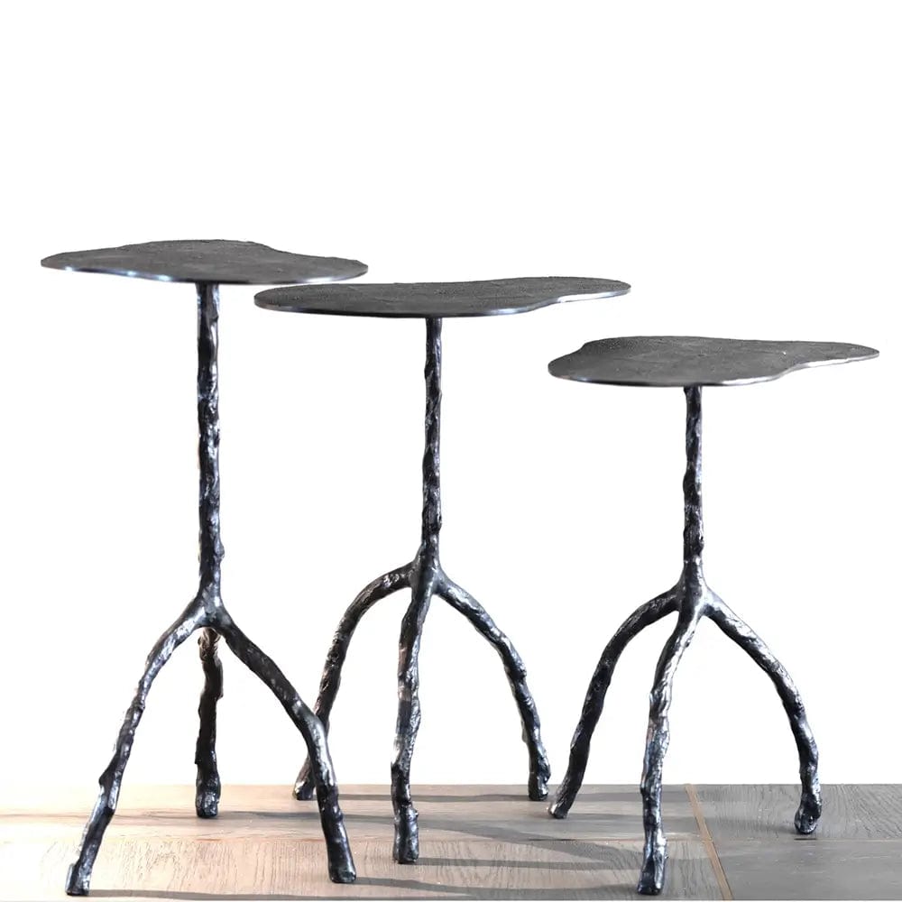 Trio Tables Bronze Shagreen Nera.