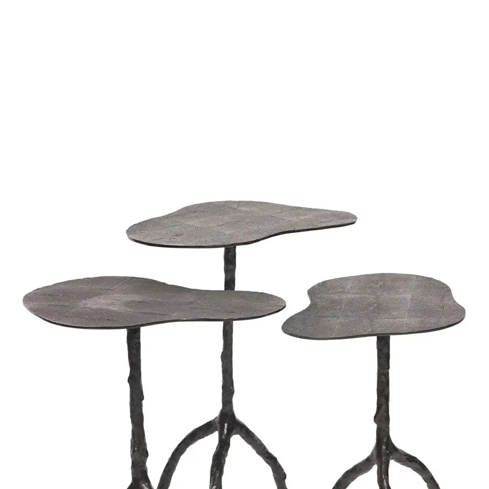 Trio Tables Bronze Shagreen Nera.