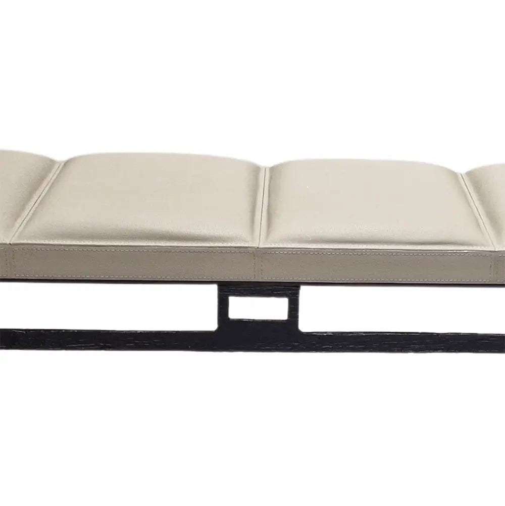 Wode Bronze Bench French Grey Leather.