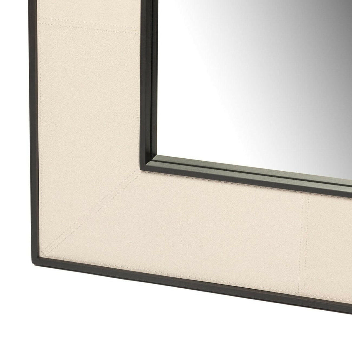 Rectangle Mirror Pumice Leather.