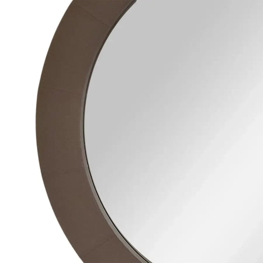 Round Mirror Putty Leather.