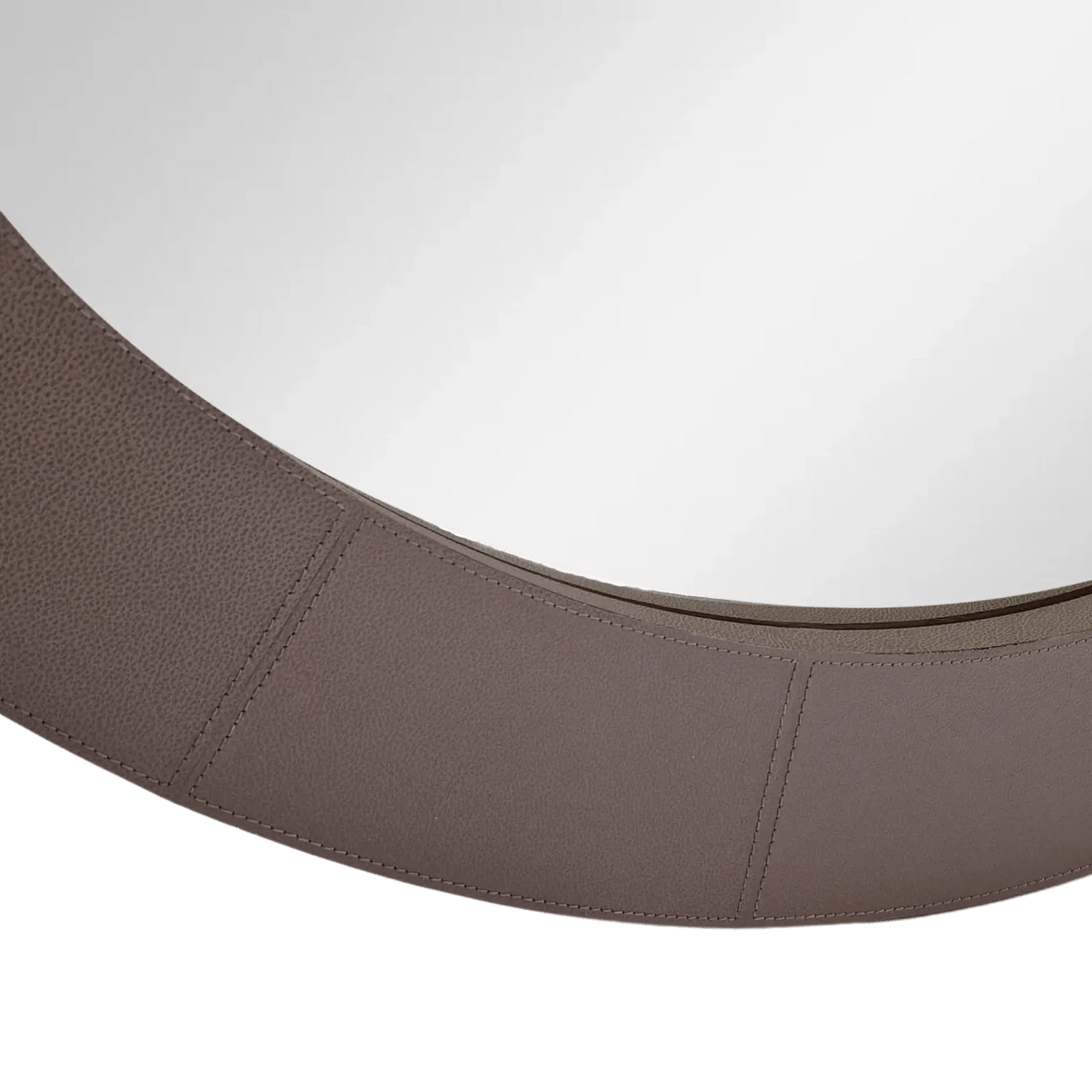Round Mirror Putty Leather.