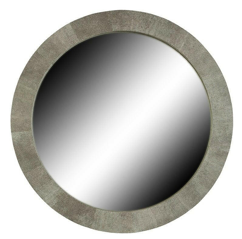 Round Mirror Shagreen Leather.