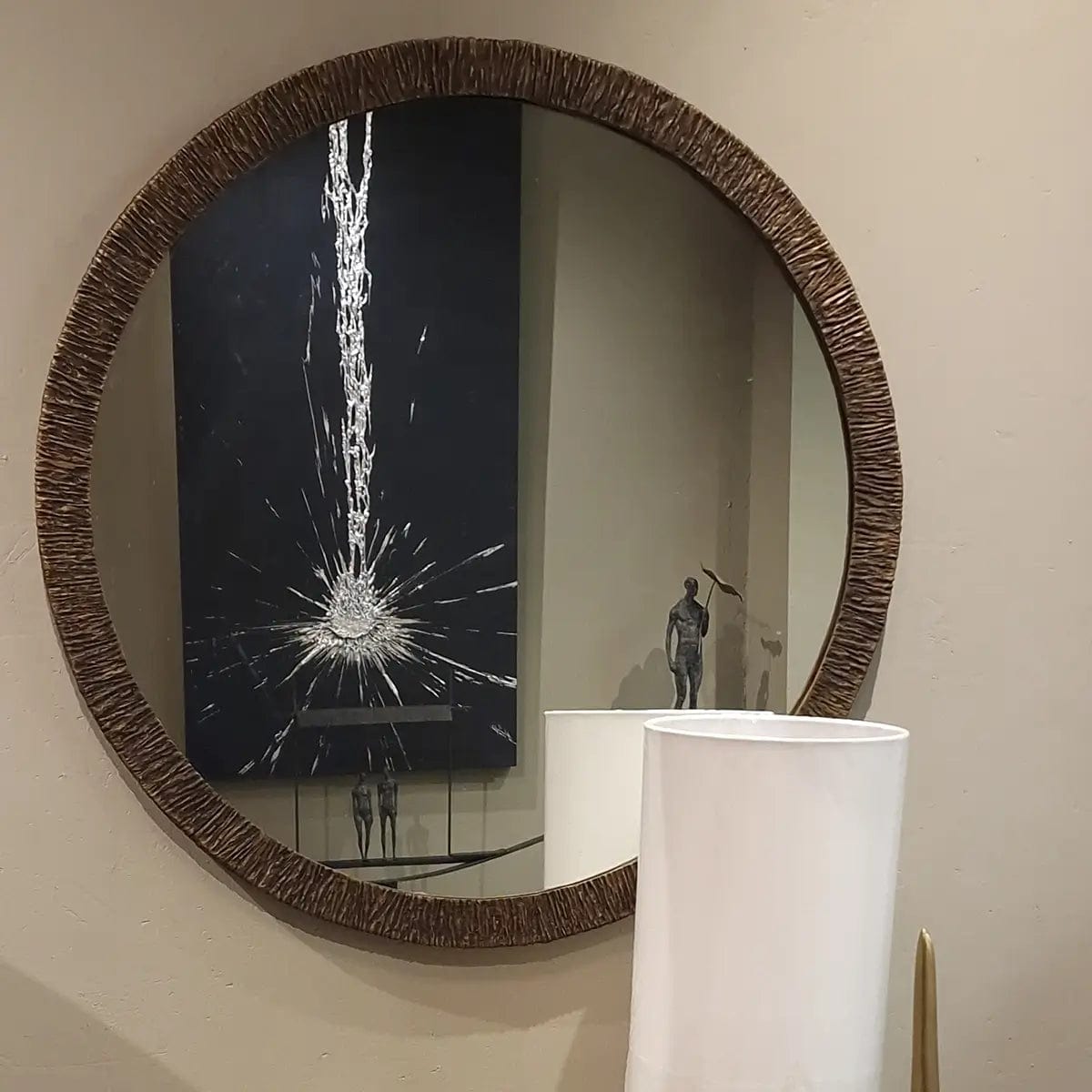 Eccotrading Design London Mirrors Wode Bronze Dorato Round Mirror House of Isabella UK