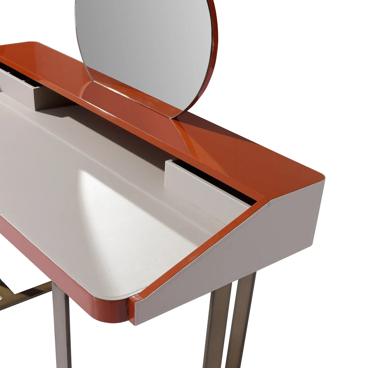 Eccotrading Design London Sleeping Anson Orange Leather Dressing Table House of Isabella UK