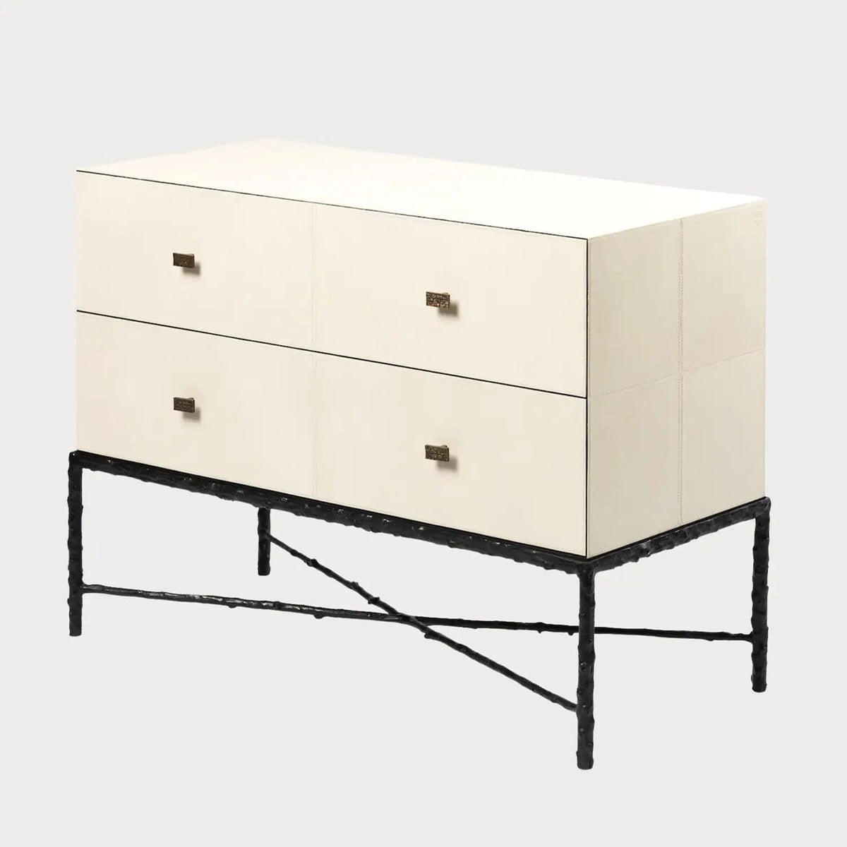 Eccotrading Design London Sleeping Arun Chest Bronze 2 Drawer Pumice Leather House of Isabella UK