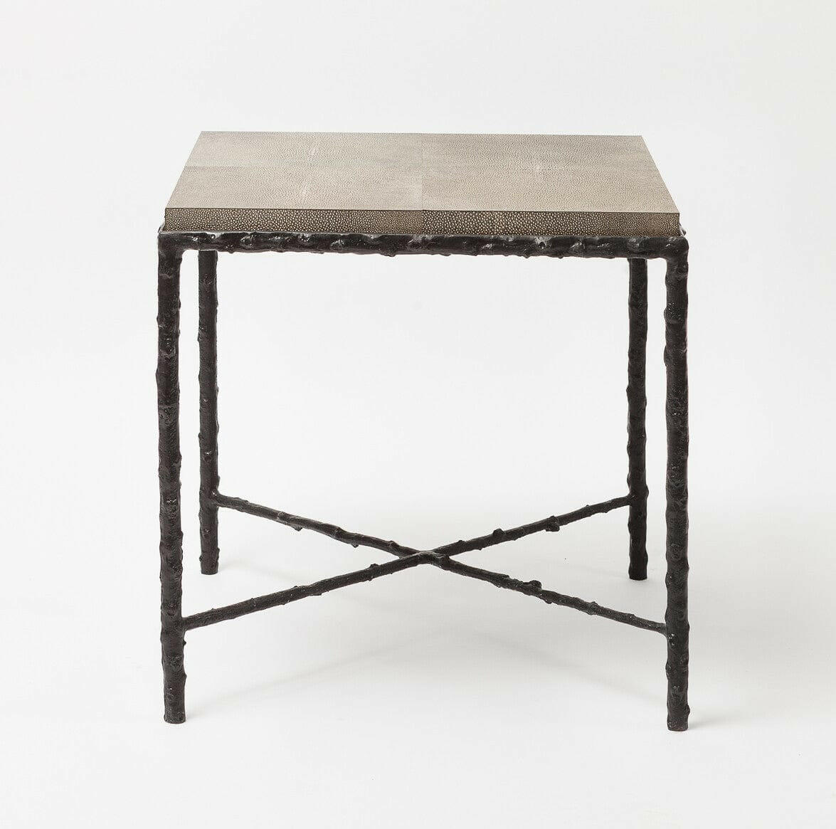 Arun Table Bronze Shimmer Shagreen Leather.