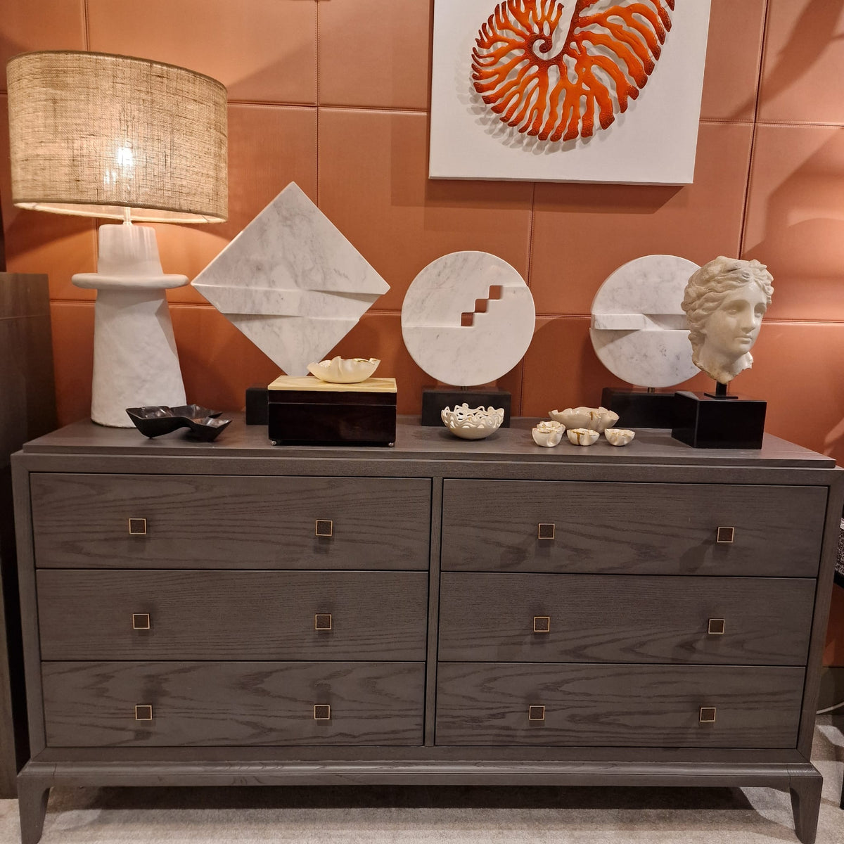 Eccotrading Design London Sleeping Astoria 6 Drawer Chest Graphite Grey House of Isabella UK