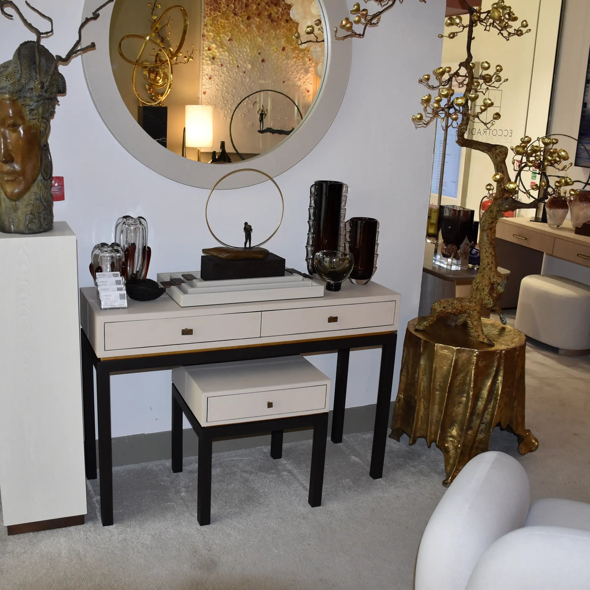 Eccotrading Design London Sleeping Barrington Bedside Pumice Leather House of Isabella UK