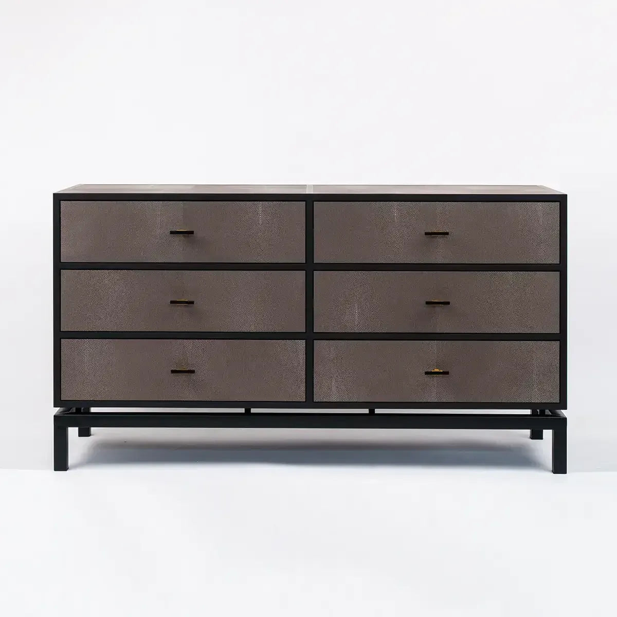 Eccotrading Design London Sleeping Bertie 6 Drawer Chest Grey Shagreen Leather House of Isabella UK