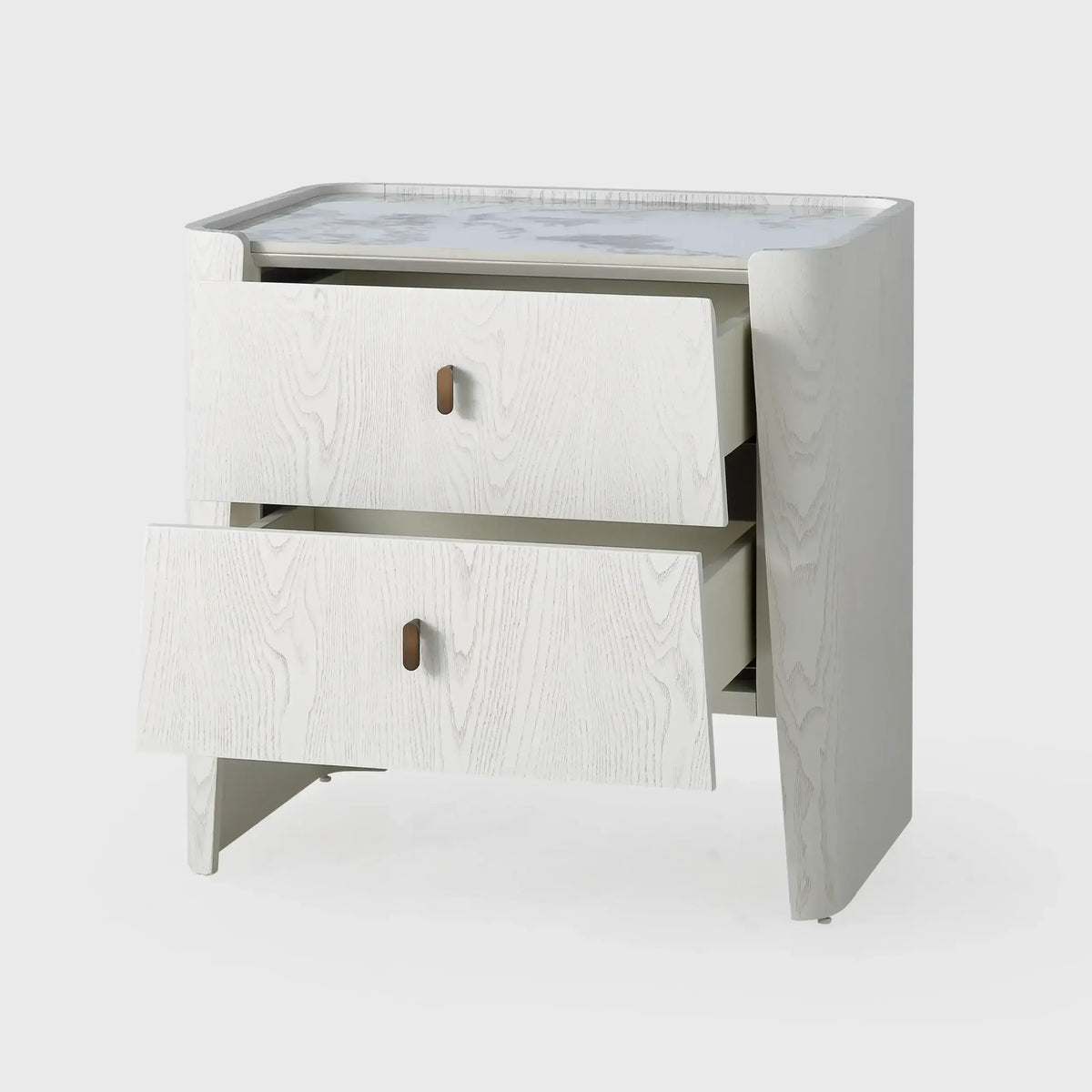 Eccotrading Design London Sleeping Kelly 2 Drawer Bedside Large White Ash House of Isabella UK