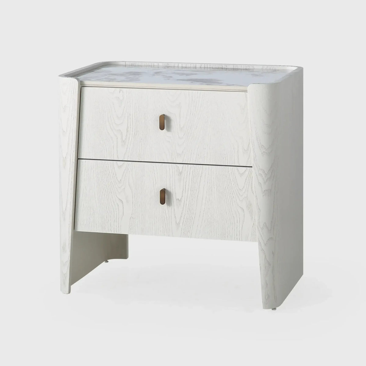 Eccotrading Design London Sleeping Kelly 2 Drawer Bedside Large White Ash House of Isabella UK