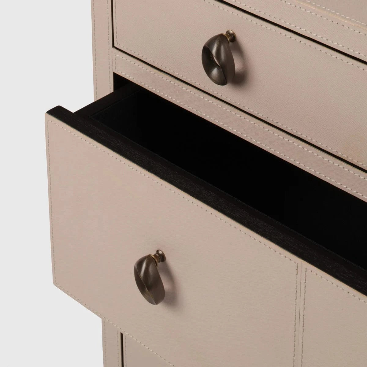 Eccotrading Design London Sleeping Mrs C Bedside Table Blush Leather House of Isabella UK