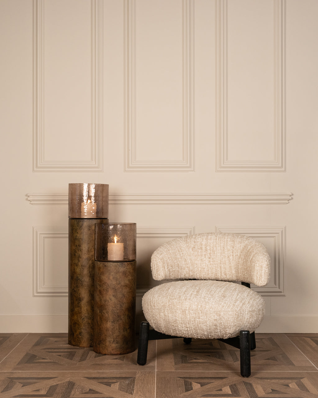 Lounge chair Ornella beige angora