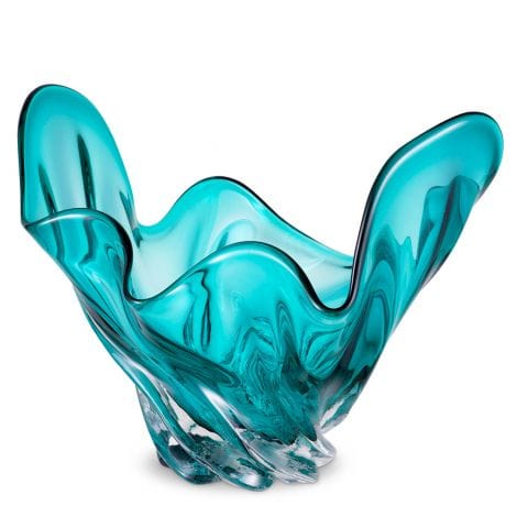 Eichholtz Ace Bowl Handblown Glass - Turquoise Colour House of Isabella UK
