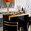 Eichholtz Dining Bar Grimaldi - Gold Border & Black Glass House of Isabella UK