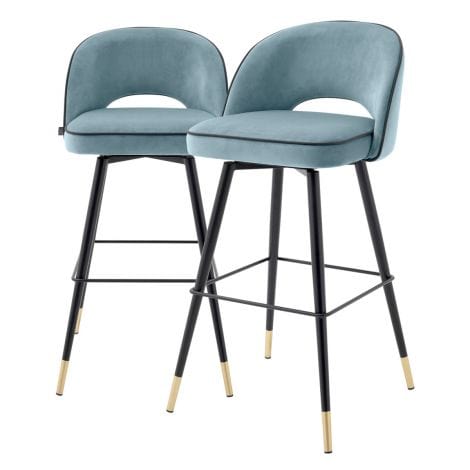 Eichholtz Dining Bar Stool Cliff set of 2 Blue House of Isabella UK
