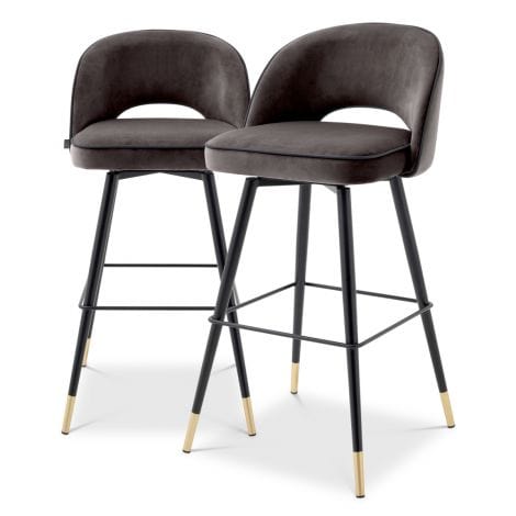 Eichholtz Dining Bar Stool Cliff set of 2 Grey | OUTLET House of Isabella UK