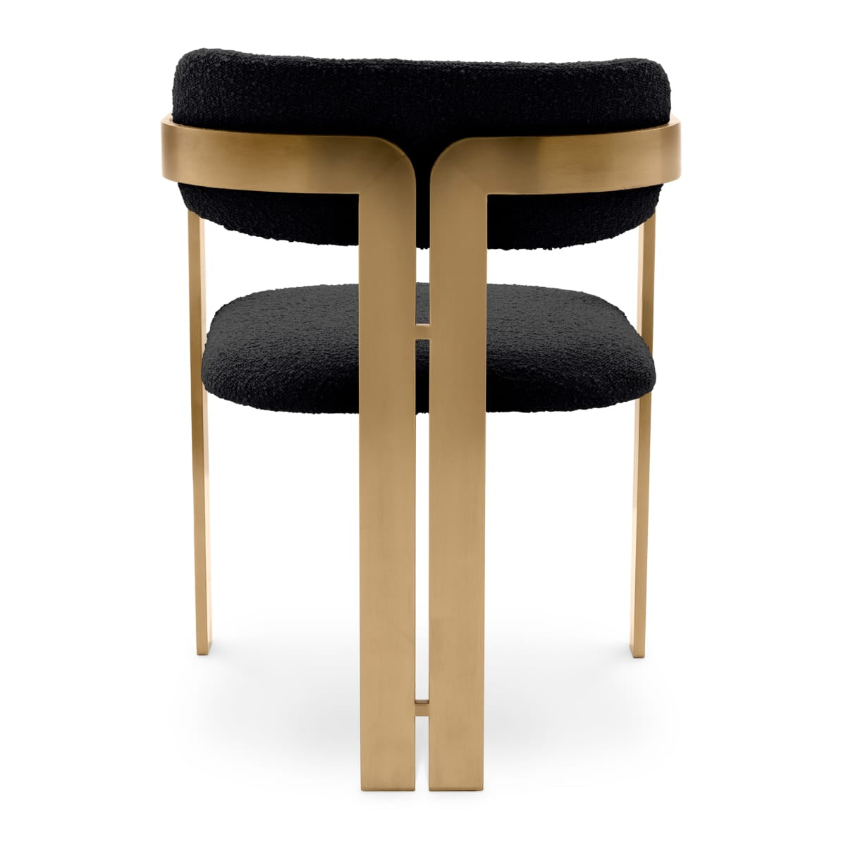 Eichholtz Dining Boucle Black Dining Chair Donato Brushed brass finish House of Isabella UK