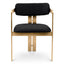 Eichholtz Dining Boucle Black Dining Chair Donato Brushed brass finish House of Isabella UK