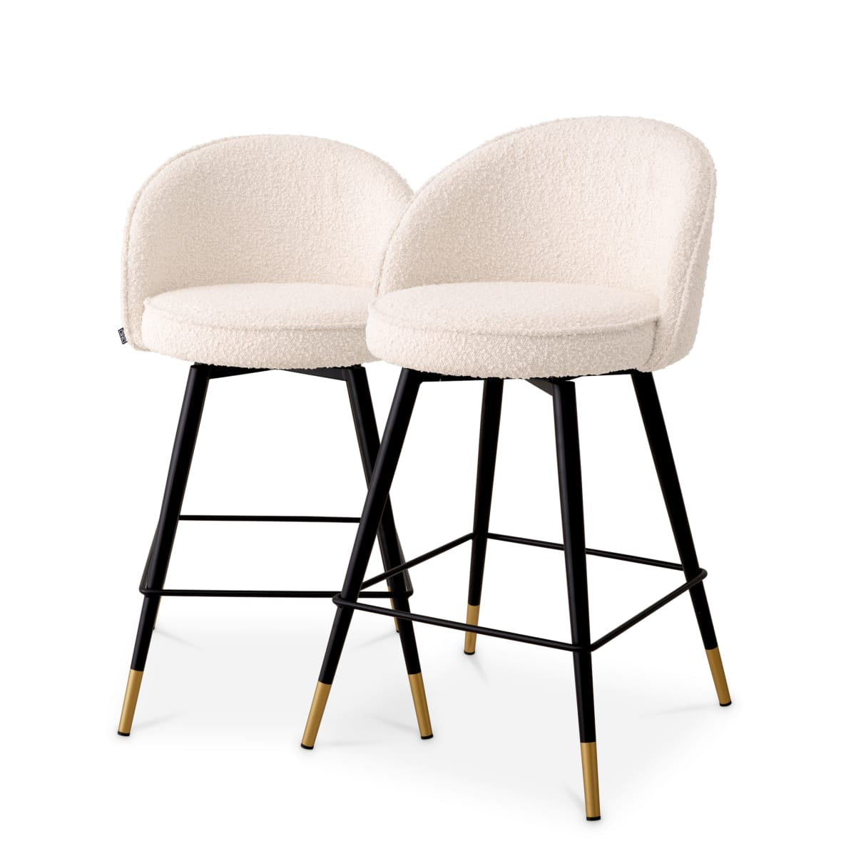 Eichholtz Dining Boucle Cream Counter Stool Cooper set of 2 House of Isabella UK