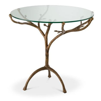 Eichholtz Dining Centre Table Christophe Vintage brass finish | clear glass House of Isabella UK