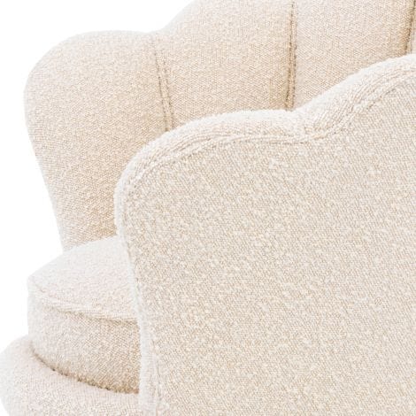 Eichholtz Dining Chair Trapezium Boucle Cream - Brass Legs House of Isabella UK