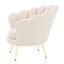 Eichholtz Dining Chair Trapezium Boucle Cream - Brass Legs House of Isabella UK