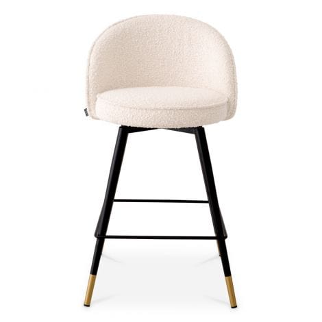 Eichholtz Dining Counter Stool Cooper set of 2 Bouclé cream | bouclé cream piping House of Isabella UK