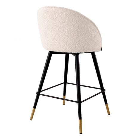 Eichholtz Dining Counter Stool Cooper set of 2 Bouclé cream | bouclé cream piping House of Isabella UK