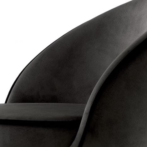 Eichholtz Dining Counter Stool Cooper set of 2 Roche dark grey velvet | roche black velvet piping House of Isabella UK