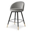 Eichholtz Dining Counter Stool Cooper set of 2 Roche light grey velvet | roche dark grey piping House of Isabella UK