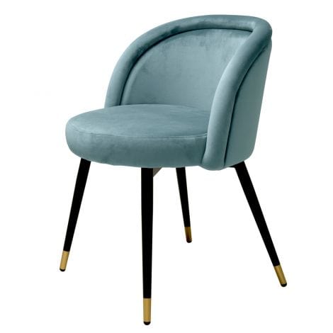 Eichholtz Dining Dining Chair Chloé set of 2 Savona blue velvet | black & brass legs House of Isabella UK