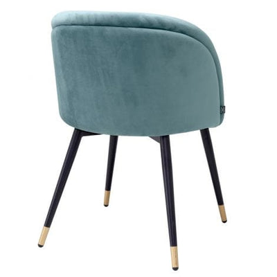 Eichholtz Dining Dining Chair Chloé set of 2 Savona blue velvet | black & brass legs House of Isabella UK