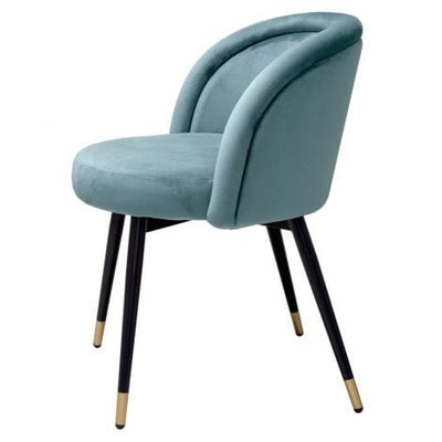 Eichholtz Dining Dining Chair Chloé set of 2 Savona blue velvet | black & brass legs House of Isabella UK