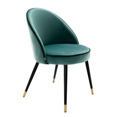 Eichholtz Dining Dining Chair Cooper set of 2 Turquoise Velvet House of Isabella UK