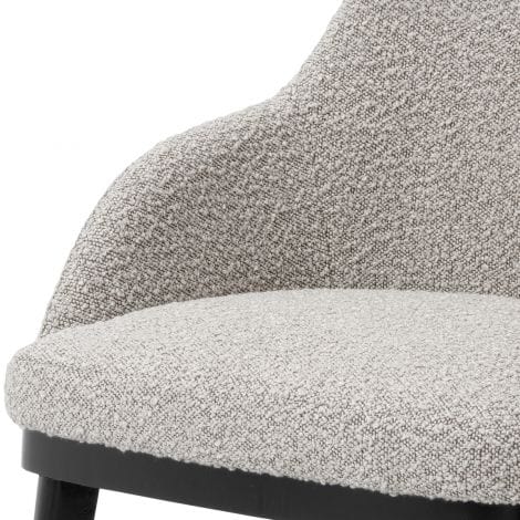 Eichholtz Dining Dining Chair Costa with arm Bouclé grey | black legs House of Isabella UK