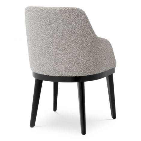 Eichholtz Dining Dining Chair Costa with arm Bouclé grey | black legs House of Isabella UK