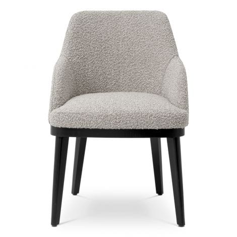 Eichholtz Dining Dining Chair Costa with arm Bouclé grey | black legs House of Isabella UK