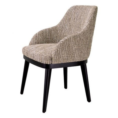 Eichholtz Dining Dining Chair Costa with arm Mademoiselle beige | black legs House of Isabella UK