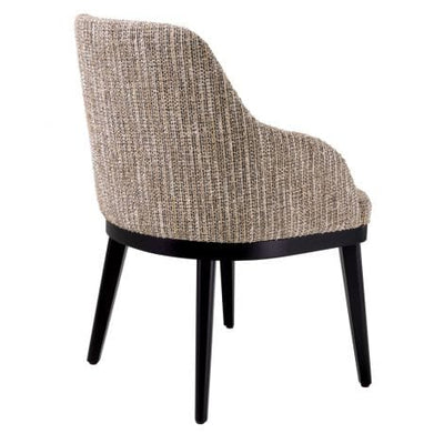 Eichholtz Dining Dining Chair Costa with arm Mademoiselle beige | black legs House of Isabella UK