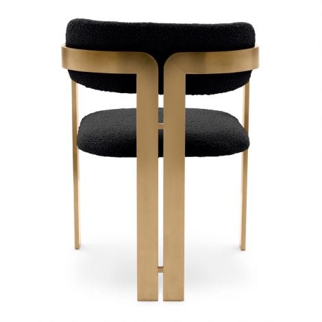 Eichholtz Dining Dining Chair Donato Brushed brass finish | bouclé black House of Isabella UK