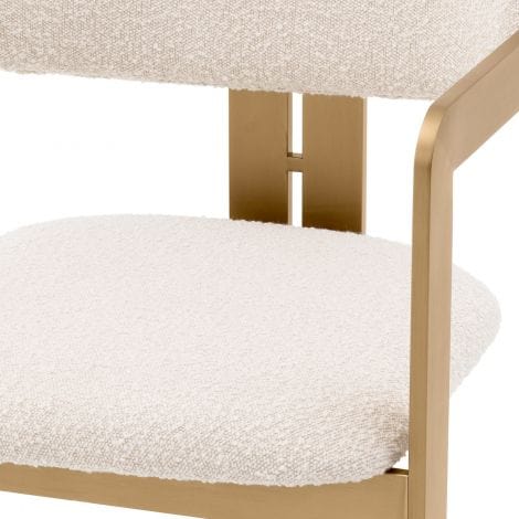 Eichholtz Dining Dining Chair Donato Brushed brass finish | bouclÃ© cream House of Isabella UK