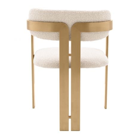 Eichholtz Dining Dining Chair Donato Brushed brass finish | bouclé cream House of Isabella UK